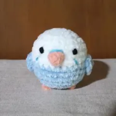 手編み ハンドメイド あみぐるみ 青い小鳥 - メルカリ