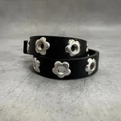 Flower motif 2way accessory Black choker