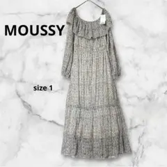 【MOUSSY】タグ付シャーリングティアードワンピース　1 フラワー総柄