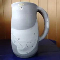 ①大きめ陶器製（小ぶりの枝物も飾れる！）持ち手付き花瓶