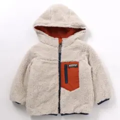 ブリーズ　中綿ボアリバーシブルブルゾン　オレンジ　　サイズ100