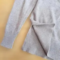 リブ編み サイドスリット H&M ライトブラウン ニット セーター M