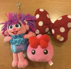 スクバキーホルダーセット アビーちゃん ほっぺちゃん ミニーリボンヘアゴム