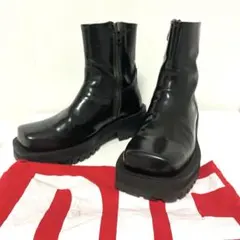 DIESEL ディーゼル スクエアトゥブーツ 40 ブラック 中古のサムネイル