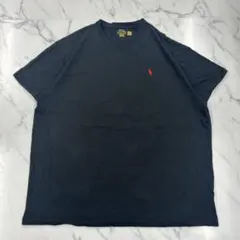 ポロ刺繍 ネイビー Vネック Tシャツ