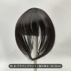 クリップインヘアバング/ストレートヘアピース ウィッグ(ブラウンブラック)
