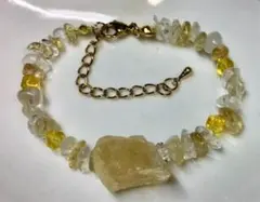 健康運　金運　仕事運シトリン・全体運UPクォーツのブレスレット 16cm新品