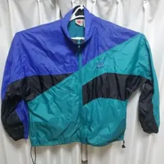 激レア銀タグ　80s 90sNIKEナイロンジャケット XL 紫 緑 黒 古着