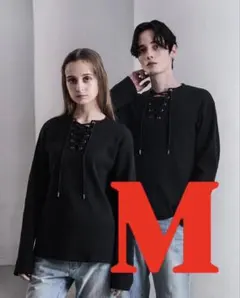 ファンクショナリー サーマルレースアップTシャツ(ロンT) ブラック S 