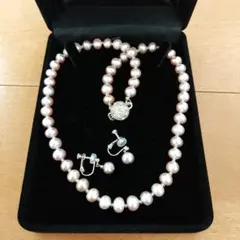 コットンパール　ネックレス　イヤリング　セット