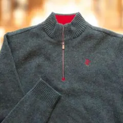 ルイカステル メンズ 長袖 ハーフジップ ゴルフウェア ニット セーター/L