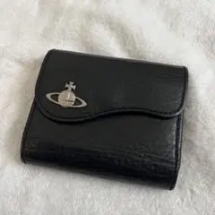 極上レザー✨　vivian westwood レザー 三つ折り財布　オーブ 黒