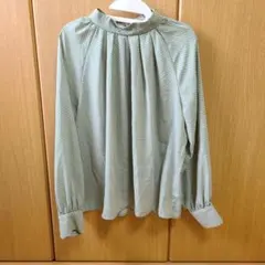 ミントグリーン スタンドカラーシャツ