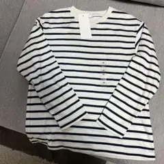 ユニクロ　キッズ　ソフトタッチ　クルーネックTシャツ　長袖　ボーダー　130