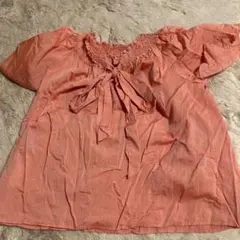 バックリボンブラウス ピンク