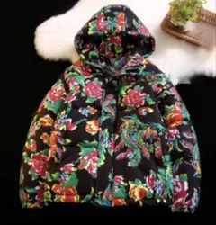 『新品』 多色花柄フード付きジャケット Ｌサイズ