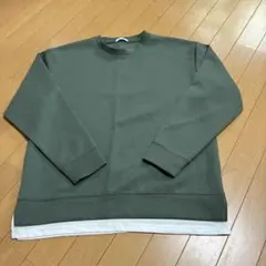 オリーブグリーン レイヤードスウェット