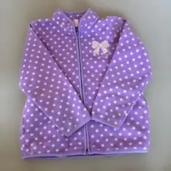 紫色 水玉模様 フリースジャケット