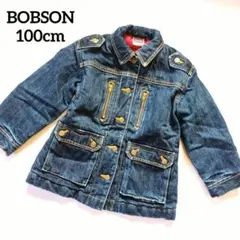 ボブソン デニムジャケット チェック裏地 100cm 厚手 ヴィンテージ 美品