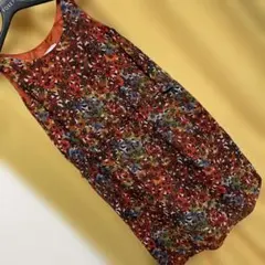 アナトリエ　ノースリーブひざ丈ワンピース 花柄　コクーン