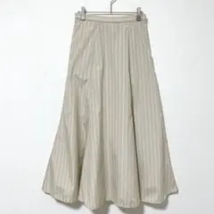 M673 MK MICHEL KLEIN ストライプ　フレアスカート　ロング　Mのサムネイル