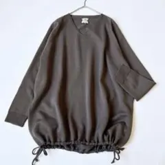 【近年モデル】Sybilla　Vネック ウールニットチュニック M ドローコードのサムネイル