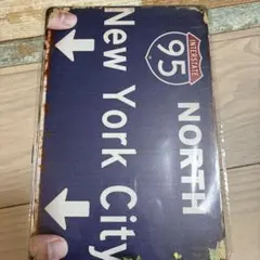 ニューヨーク看板　ＮＹ　アメリカ雑貨　ブリキ看板　インテリア看板　新品　Ａ4