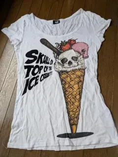GLAD NEWS スカル アイスクリーム プリント Tシャツのサムネイル