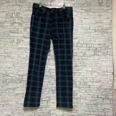 EDWIN JERSEYS チェックパンツ ネイビー/グリーン M ドローコード