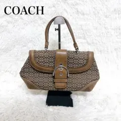 美品 コーチ ホーボー ワンショルダーバッグ ハンドバッグ キャンバス×レザー