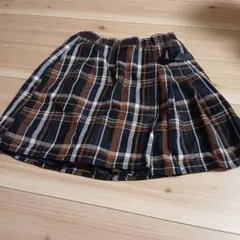 ネイビー・ブラウンチェック スクールスカート　Mサイズ