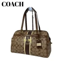 COACH シグネチャー PVC ワンショルダーバッグ ブラウン A053