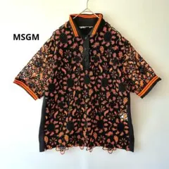 新品 4.7万 イタリア製 MSGM エムエスジーエム ハート柄長袖 ブラウス 