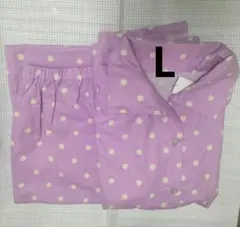 ドット柄パジャマ Lサイズ パープル 未使用品