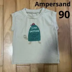 【Ampersand 】カメ さんイラストベビー　ノースリーブ Tシャツ　90のサムネイル