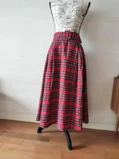 Olive des Olive タータンチェック柄フレアスカート