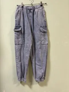 GU ガールズ　カーゴジョガーパンツ　デニムブルー　150相当