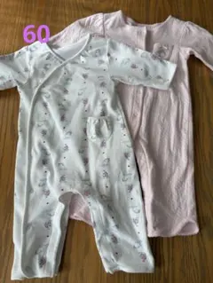 （563）BABY GAP ベビーギャップ　長袖ロンパース2枚　サイズ60