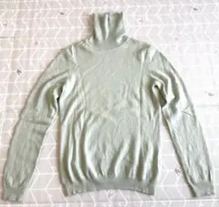 UNIQLOユニクロ カシミア タートルネック ニット セーター M 薄グリーン