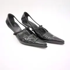 PRADA プラダ サンダル ミュール ストラップ レザー ブラック