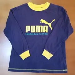 PUMA 長袖カットソー 140サイズ ネイビー/イエロー 長袖Tシャツ