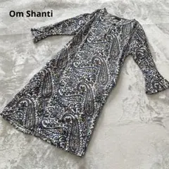 Om Shanti オムシャンティ カットソーワンピース ペイズリー柄 コットン
