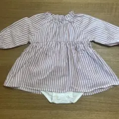 petit main ストライプロンパース 80