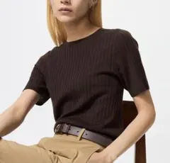 UNIQLO 3Dメリノリブクルーネックセーター/5分袖