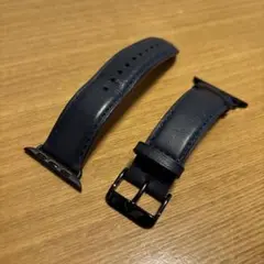 レザー製スマートウォッチバンド ネイビー・ブラウン