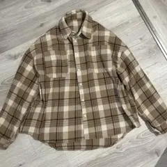 厚手チェックアウター　シャツ　XL