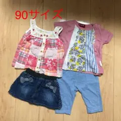 子ども服 女の子 90㎝ Tシャツ スカート パンツセット