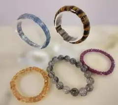 寿*:様 お買得商品！天然石ブレスレット5個セット,黒ルチル,ルビー,シトリン,