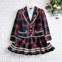 美品✨ キューティーリボン 希少 赤チェック セットアップ 卒園 入学 120