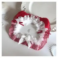 B8 名札ケース トレカケース 硬質ケース デコ レース 猫耳 メイド 赤
